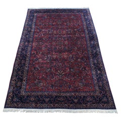 Antique 1930s Persian Mashad Cotton Wool Floral Palace Area Rug Carpet 11' x 17'