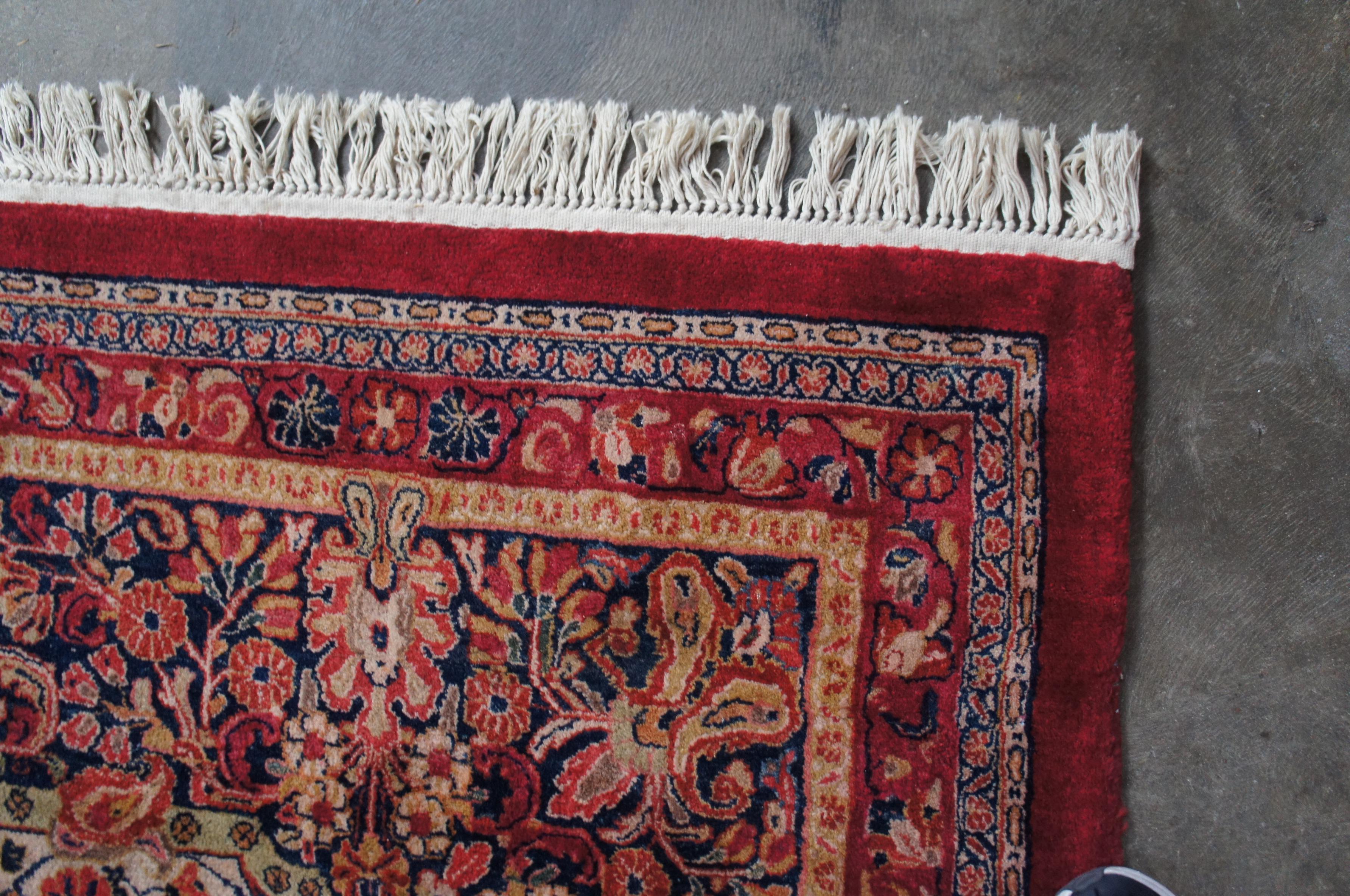 Tappeto Sarouk persiano del 1930 in cotone e lana con motivi floreali, 14' x 18' in vendita 6
