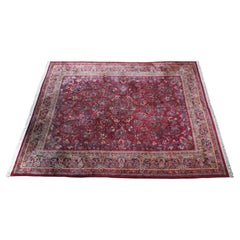1930s Persian Sarouk Cotton Wool Floral Palace Area Rug Carpet 14' x 18'