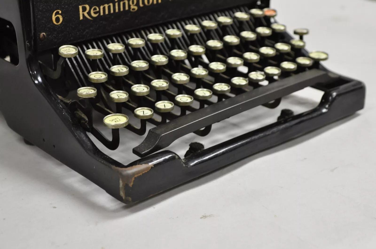 Ancienne machine à écrire Remington Noiseless Model 6 Black des années 1930 en vente 1