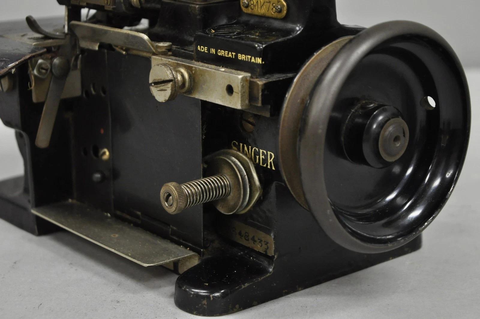 Antigua máquina de coser overlock Singer 81-K78 de los años 30, fabricada en Gran Bretaña en venta 6