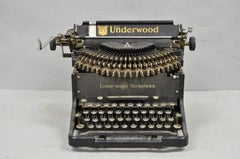 Antique 1930s Underwood Noiseless Standard Mechanical Typewriter Office Decor