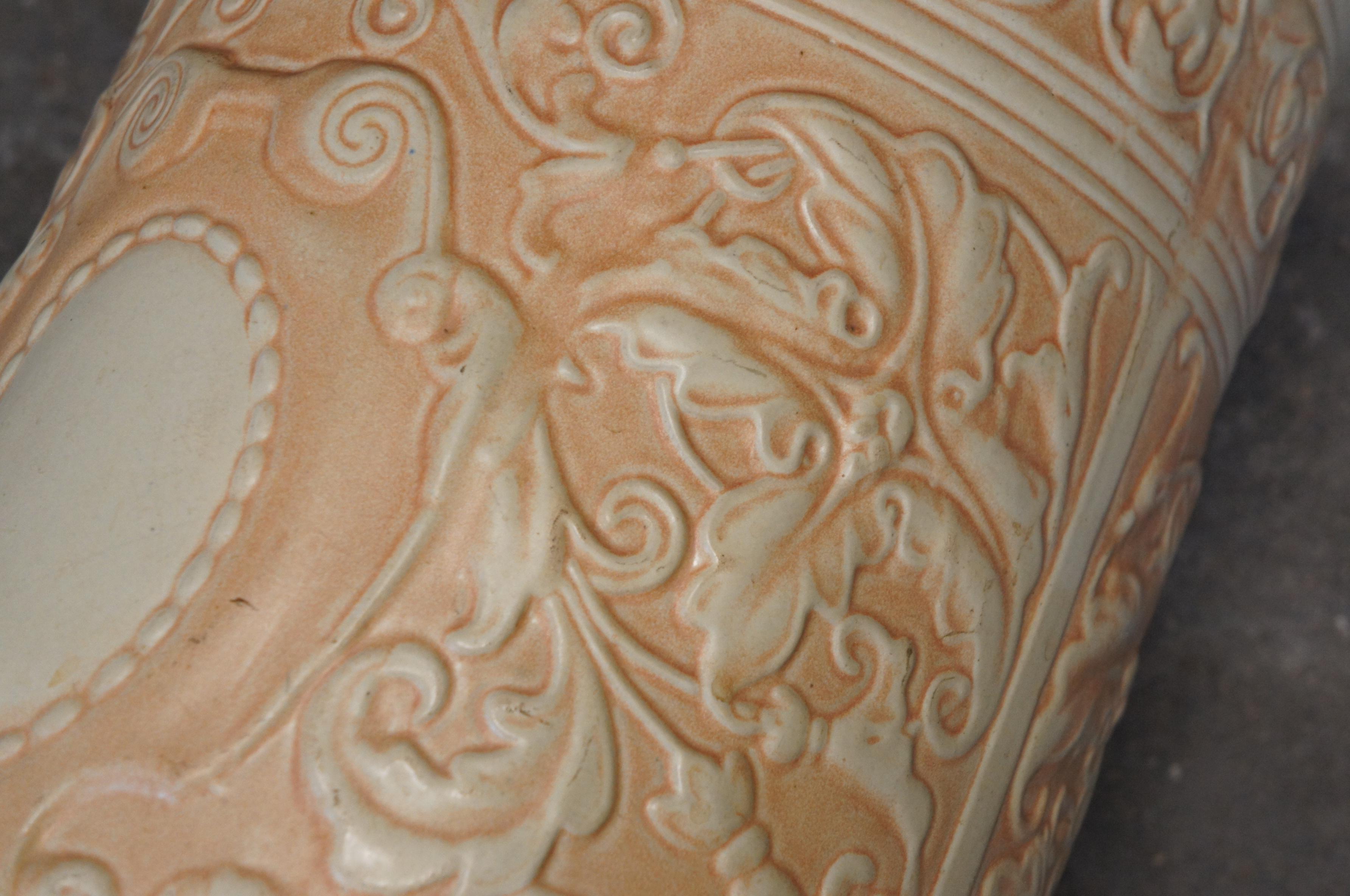1930s Weller Pottery Néoclassique Acanthus Umbrella Cane Stand 20
