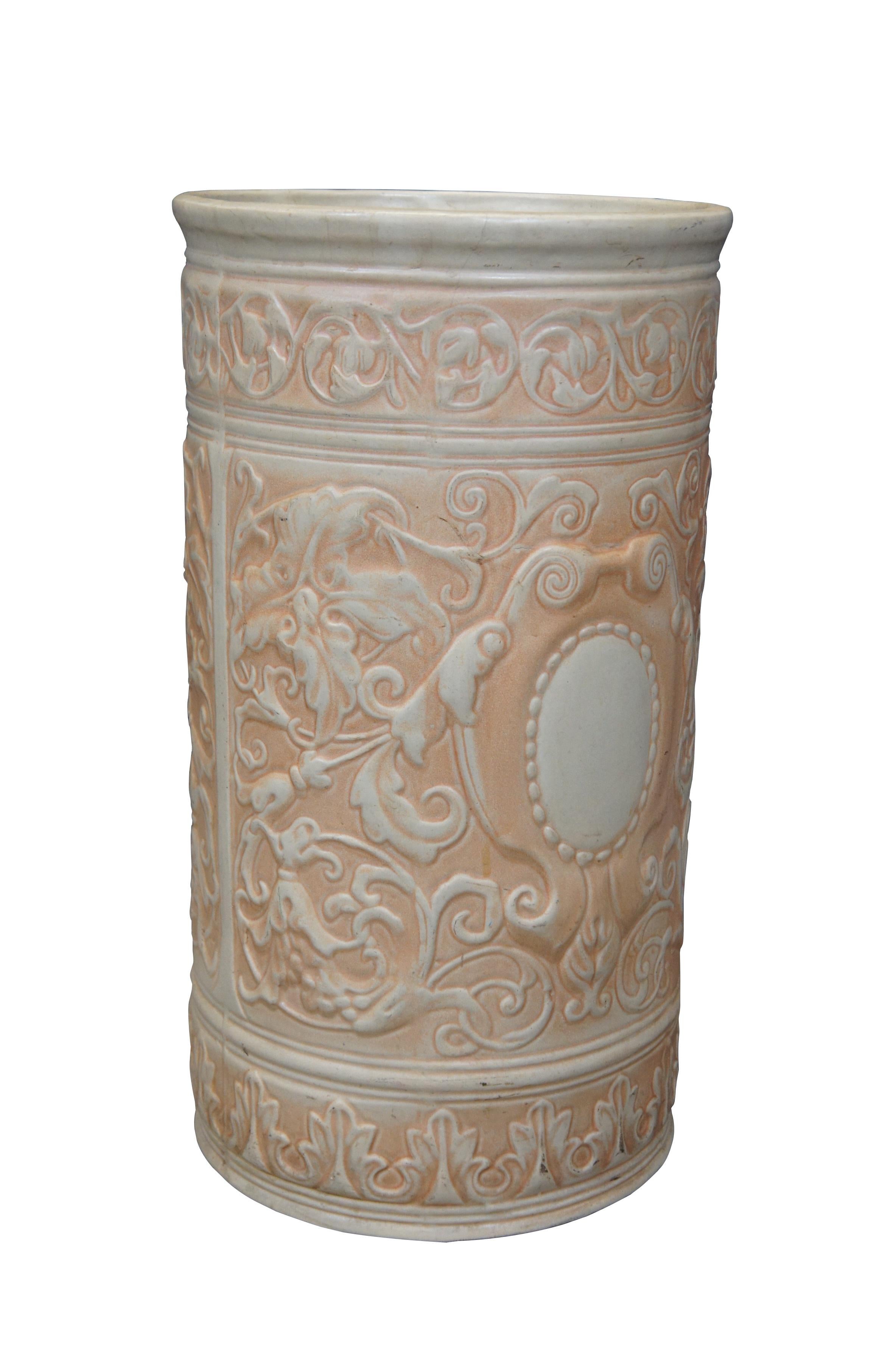 1930s Weller Pottery Néoclassique Acanthus Umbrella Cane Stand 20