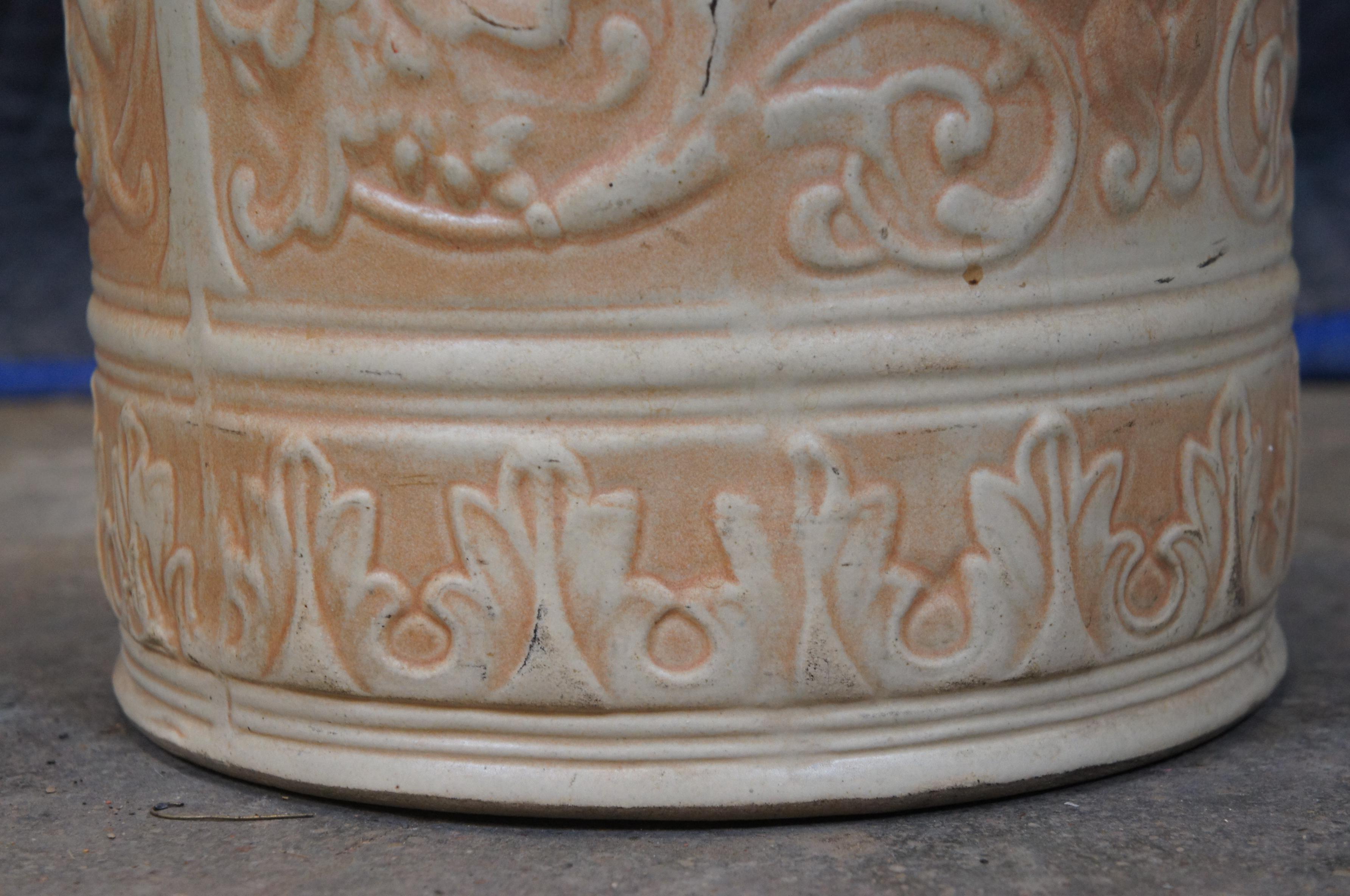 1930s Weller Pottery Néoclassique Acanthus Umbrella Cane Stand 20