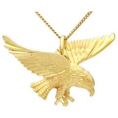 Vintage 1930s Yellow Gold Eagle Necklace