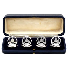 Porte-menus anciens en argent de la Royal Antiques Royal Artillery