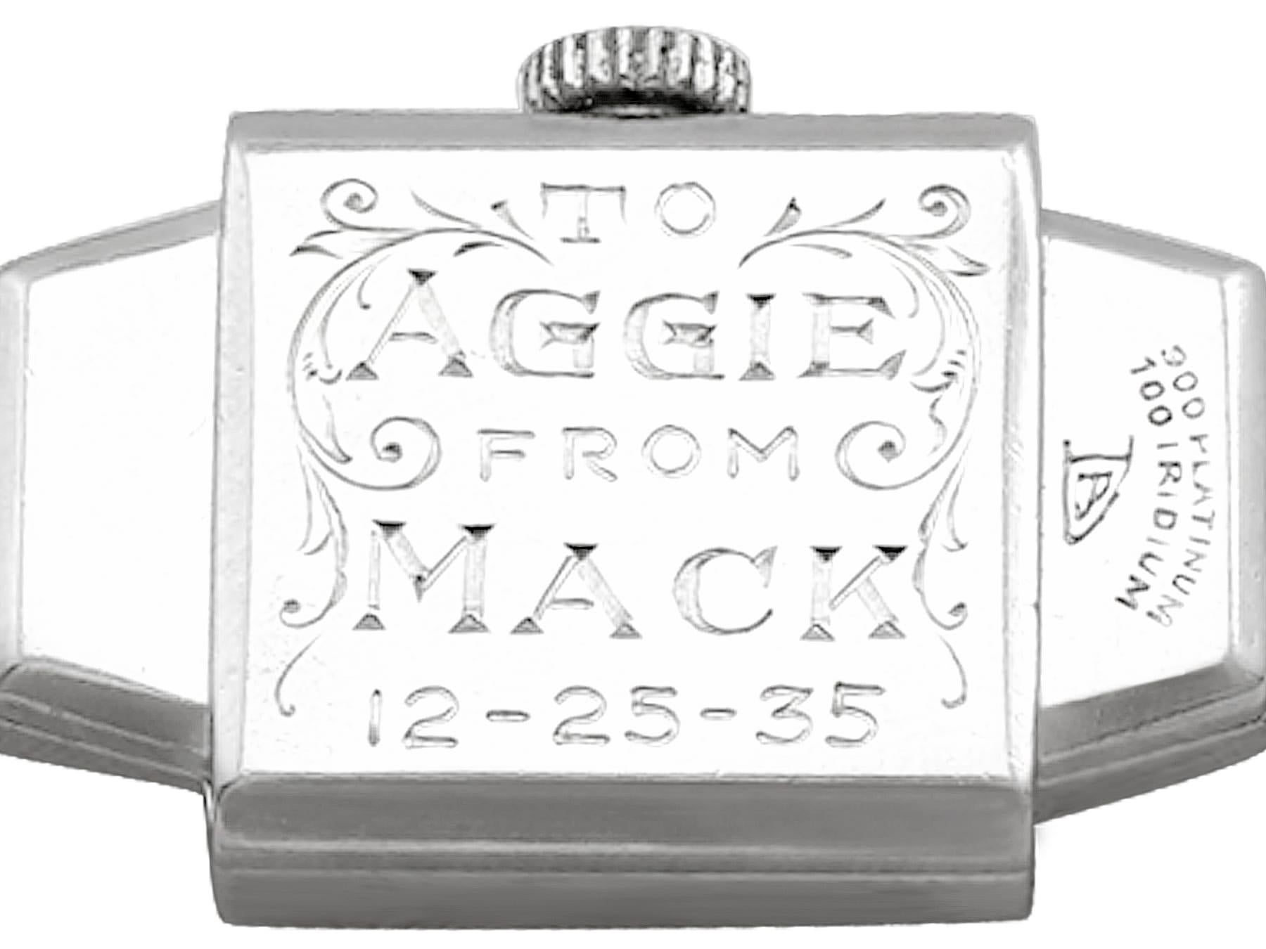 Women's Antique 1935 1.93 Carat Diamond and Platinum Cocktail Watch