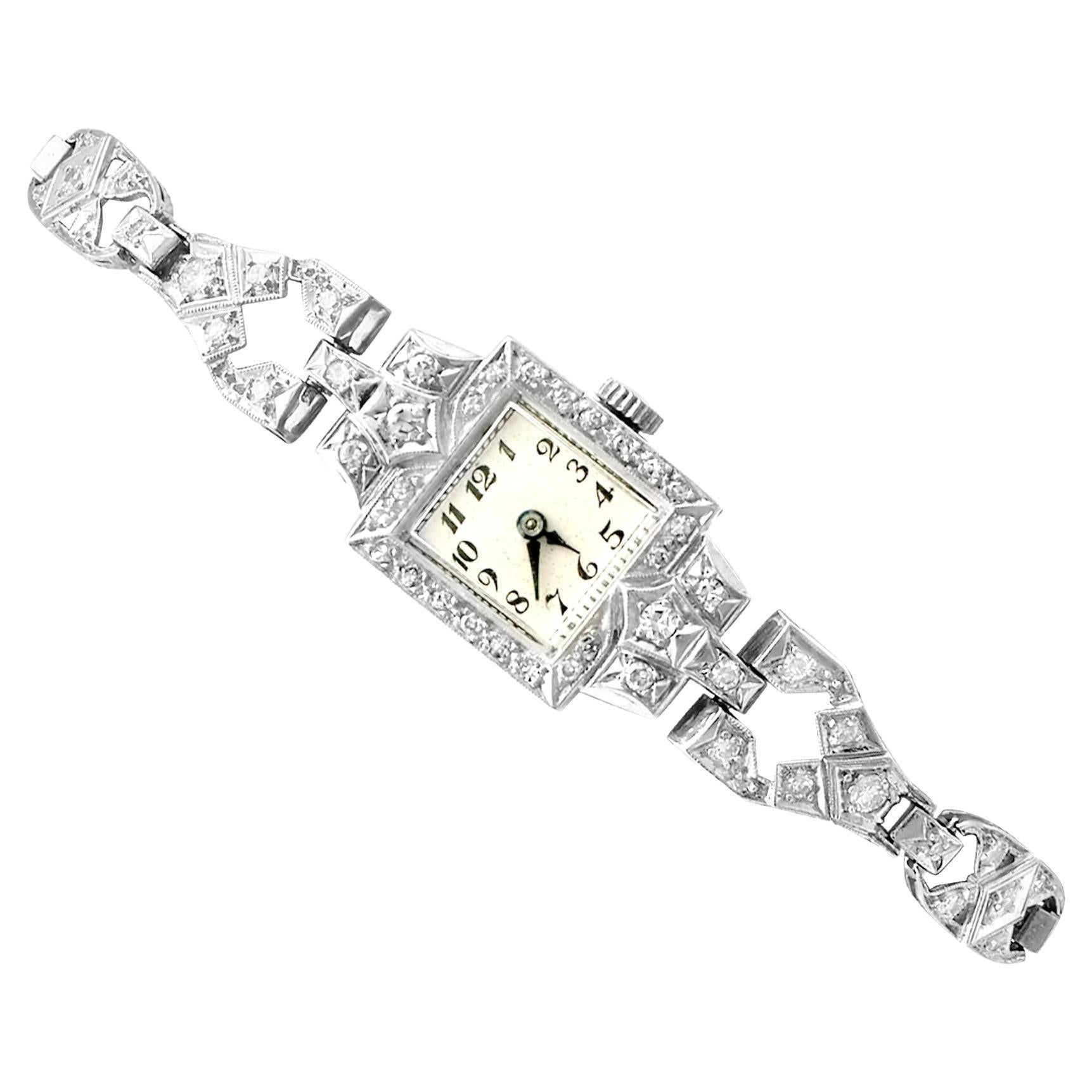 1940s 4.33 Carat Diamond Cocktail Watch in Platinum at 1stDibs