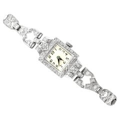 Antike 1935 Cocktail-Uhr, 1,93 Karat Diamant und Platin