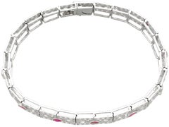 Antique 1935 French 2.45 Carat Ruby 6.85 Carat Diamond and Platinum Bracelet