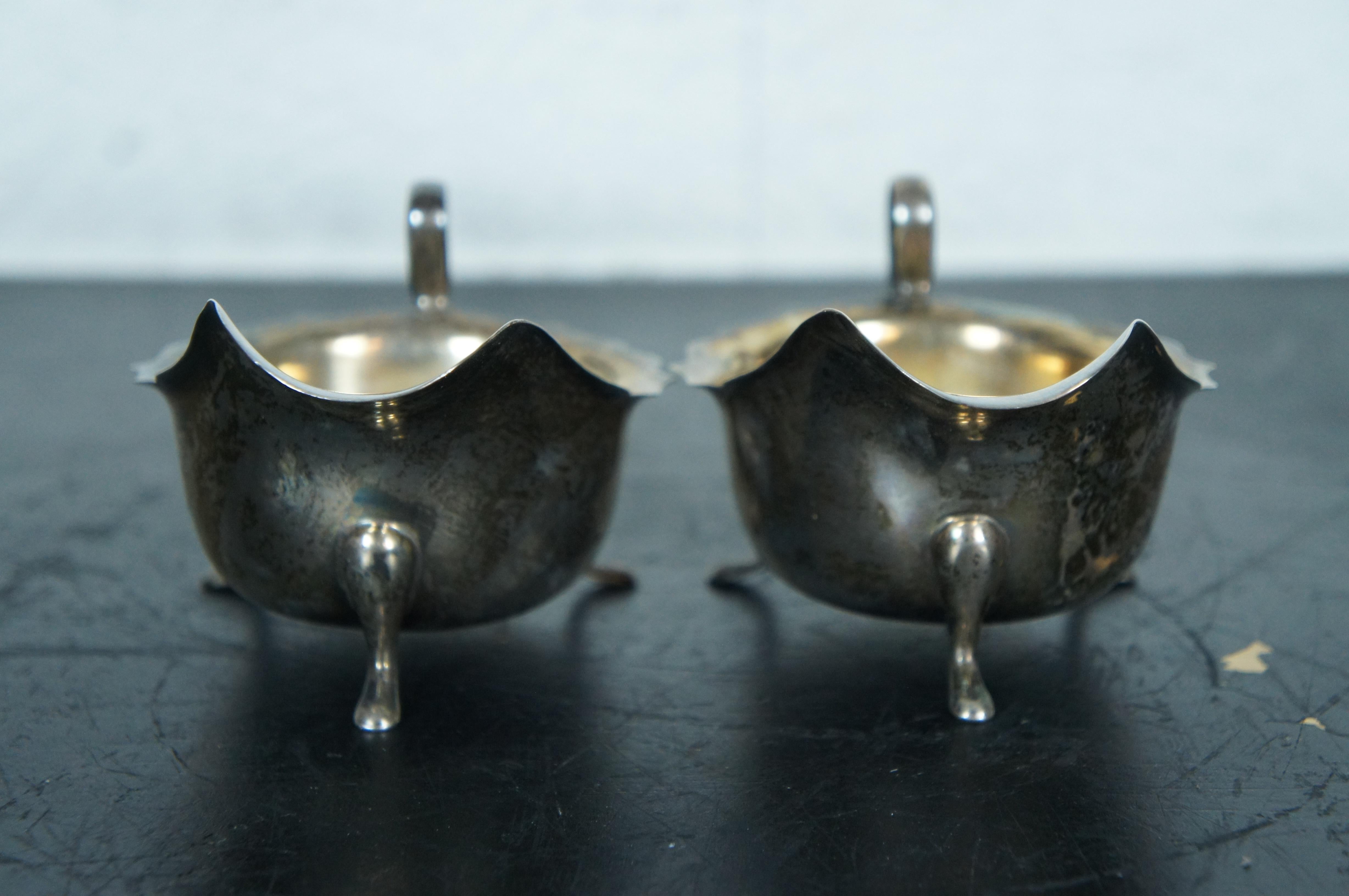 Antiguo juego de salseras y cucharones de plata de ley de Edward Viner de 1936 mediados del siglo XX en venta