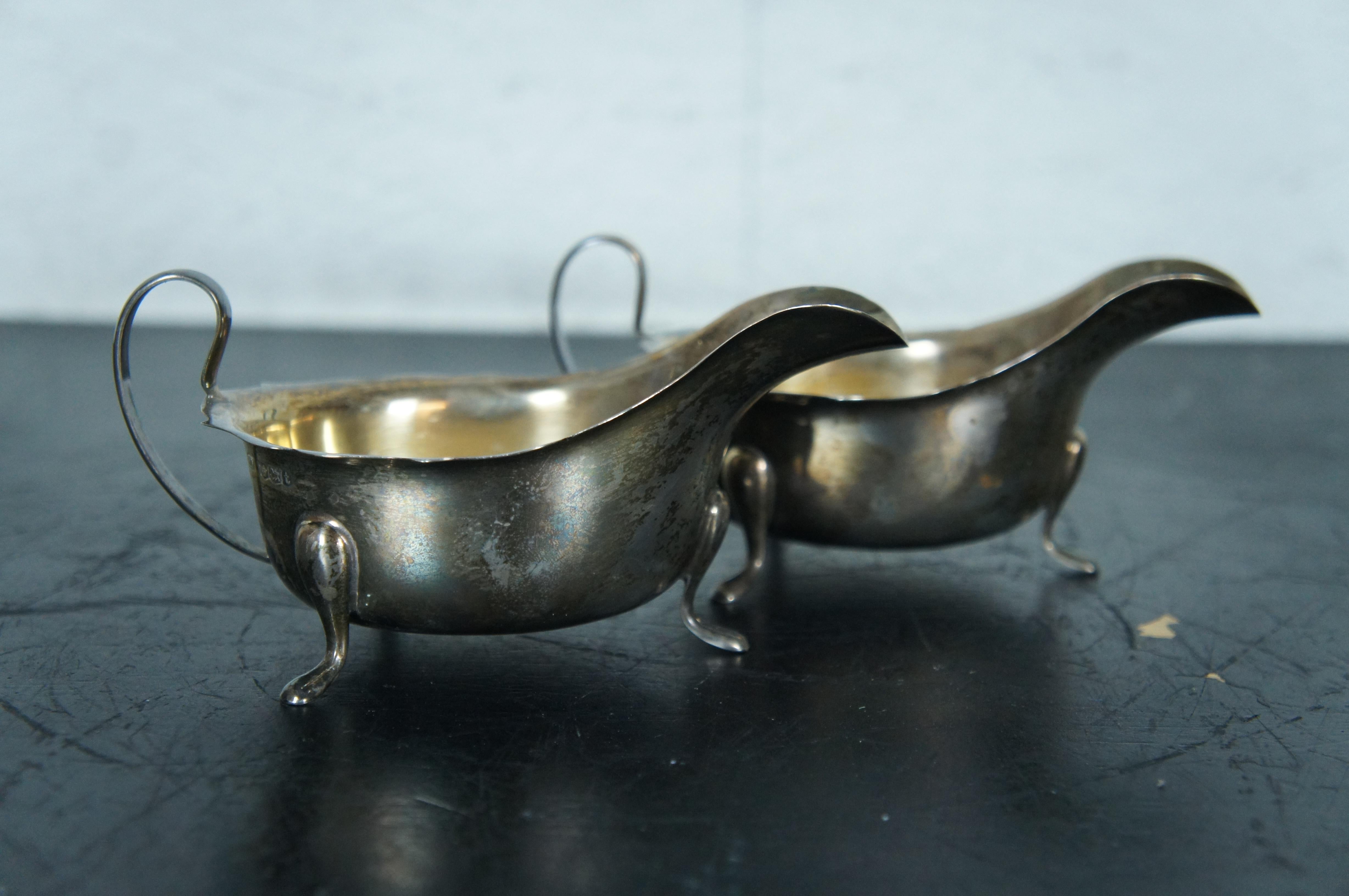Antiguo juego de salseras y cucharones de plata de ley de Edward Viner de 1936 Plata esterlina en venta