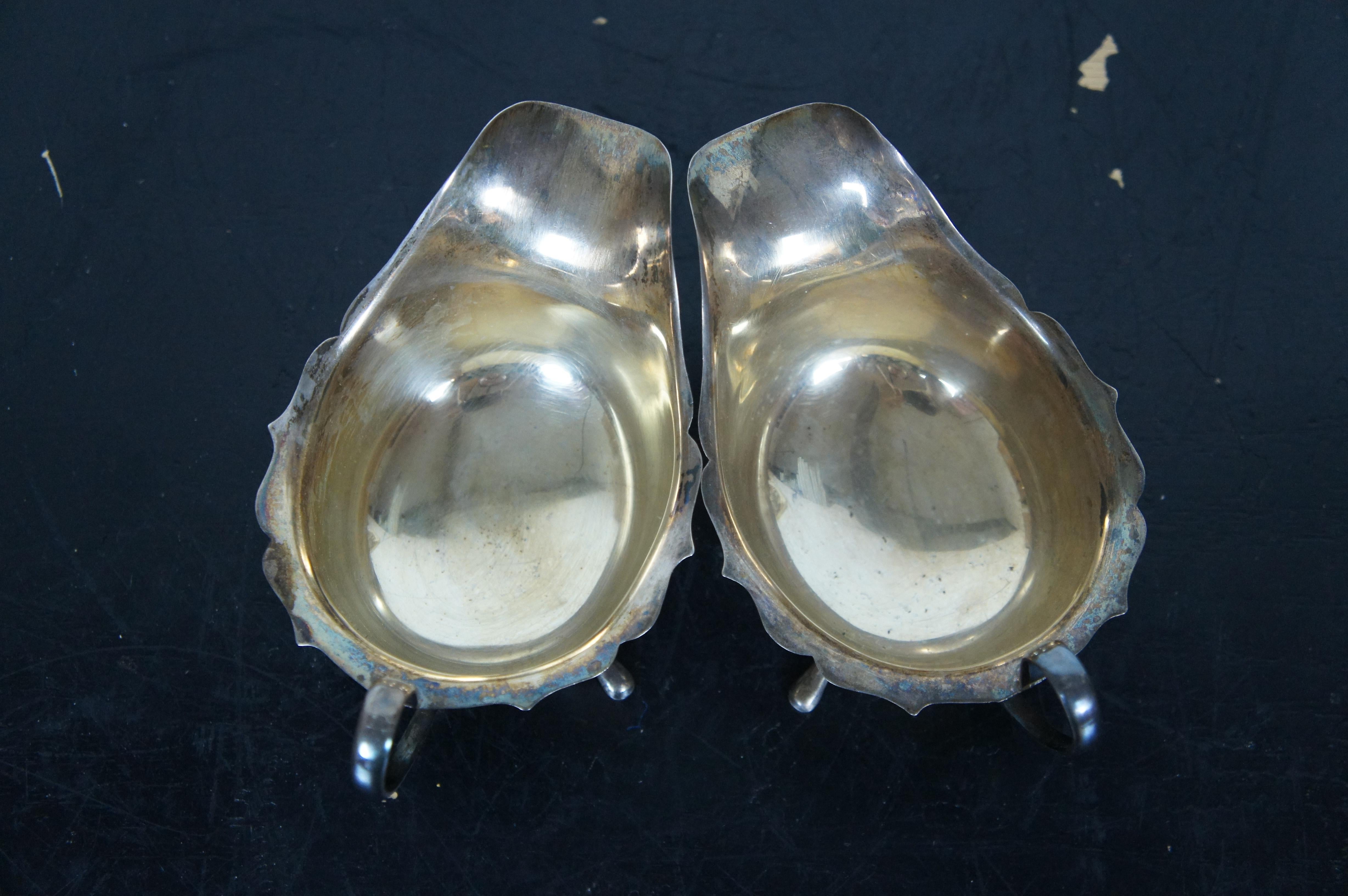 Antiguo juego de salseras y cucharones de plata de ley de Edward Viner de 1936 en venta 2