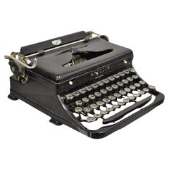 Antique 1938 Royal Model O Vintage Art Deco Black Portable Typewriter