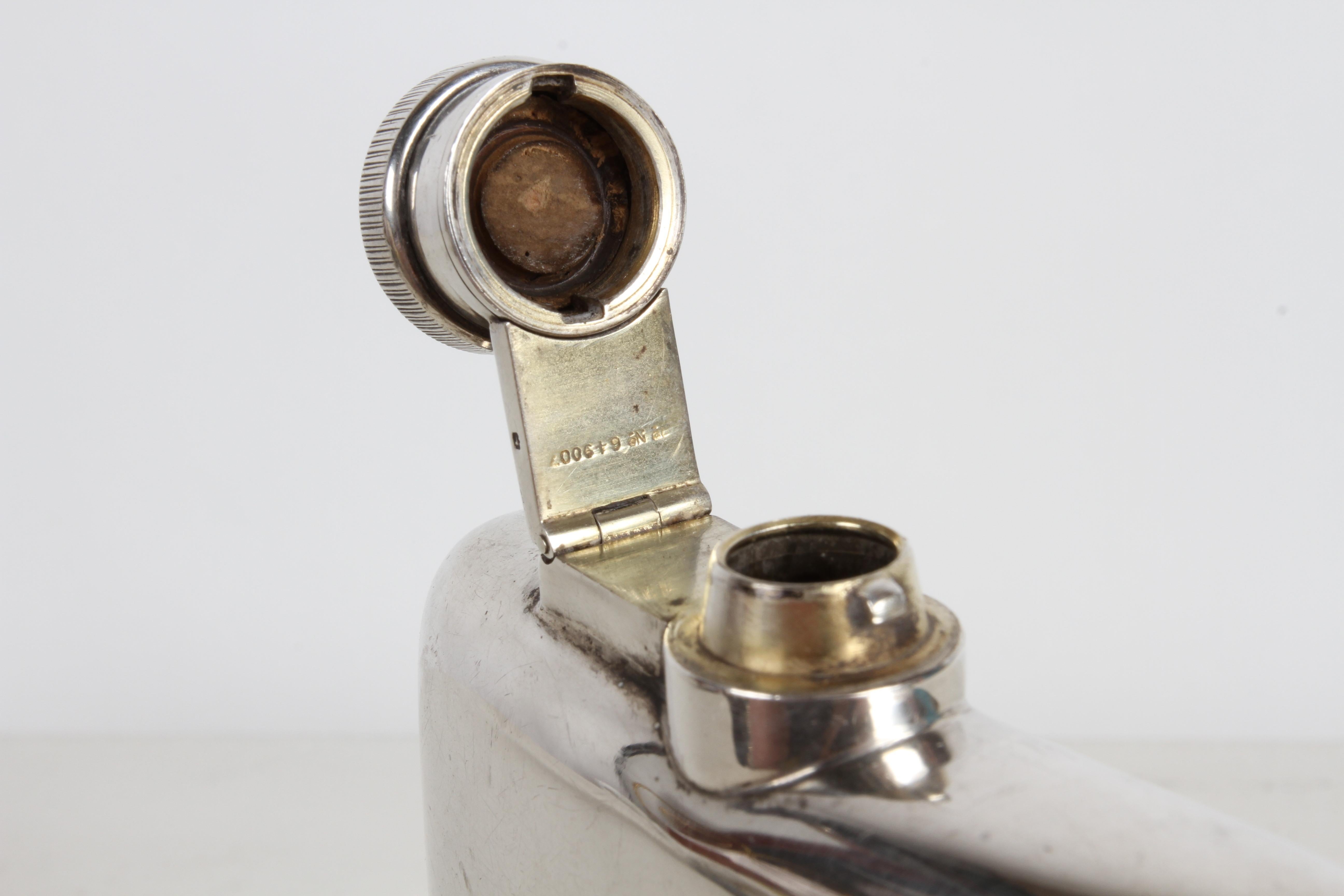 Antique 1940s Gentleman's Sterling Silver Pocket or Hip Flask by Asprey London For Sale 7