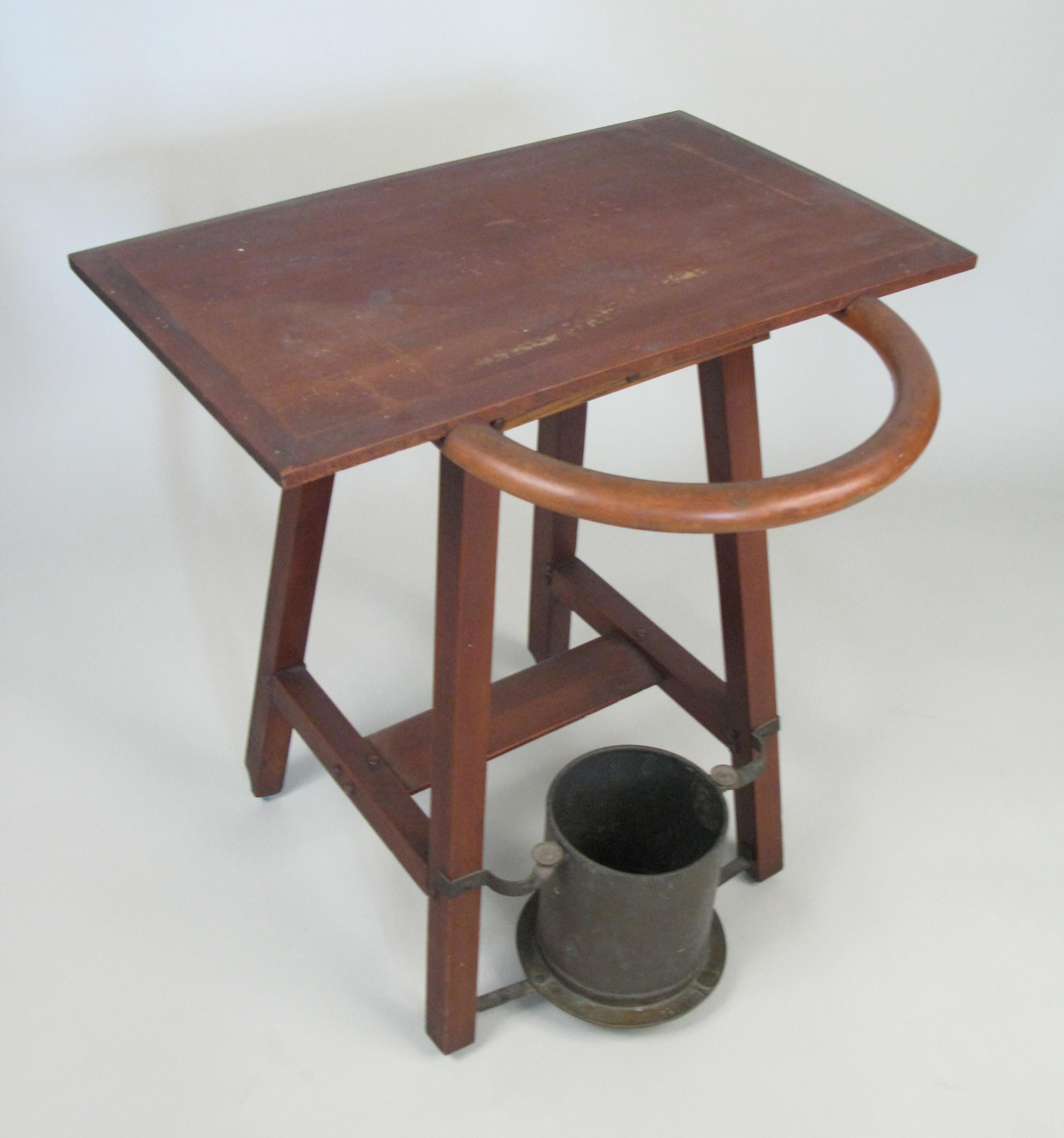 Antique 1940s Hall Table Umbrella Stand In Good Condition In Hudson, NY