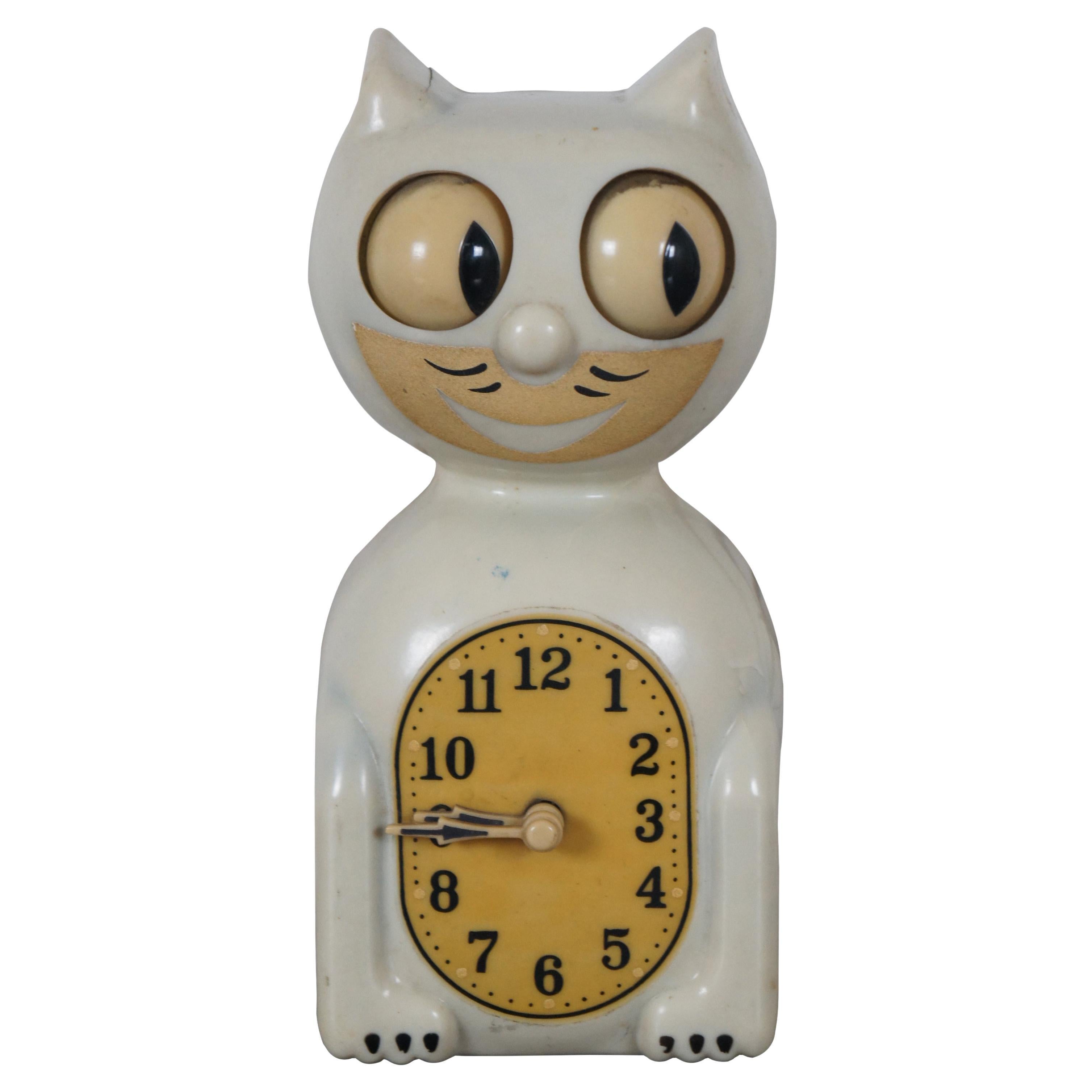 Antique 1940s Kit Cat Klock Model C2 Electric Wall Clock Ivory MCM Mid Century