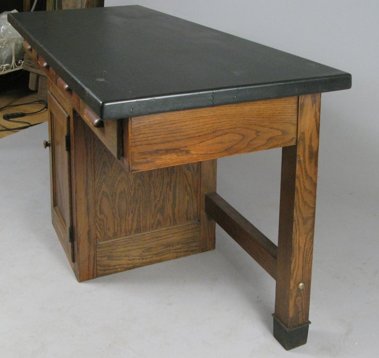 Antique 1940s Oak Lab Desk Table by Welch at 1stDibs antique lab