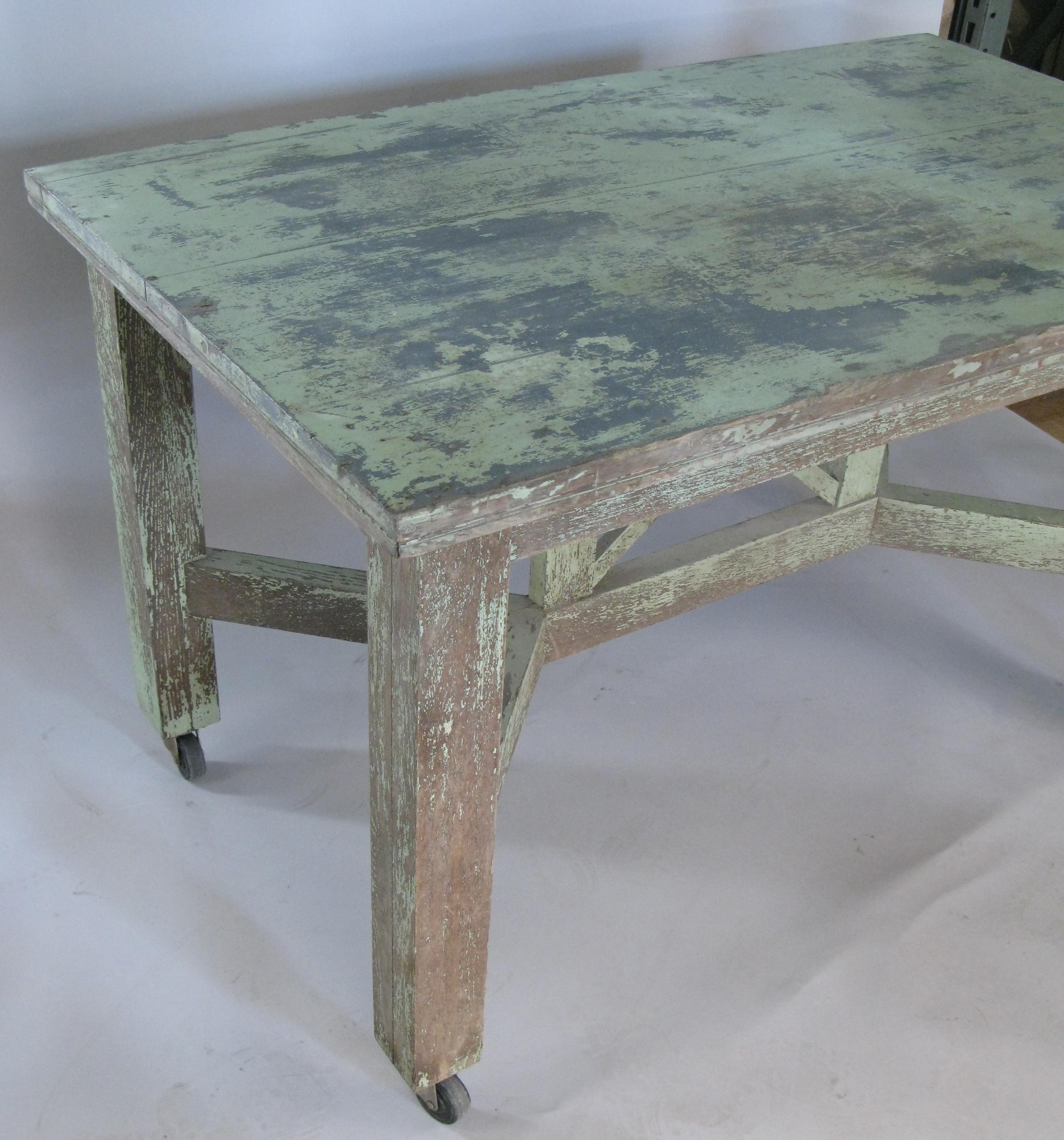 Antique 1940s Painted Country Table 4
