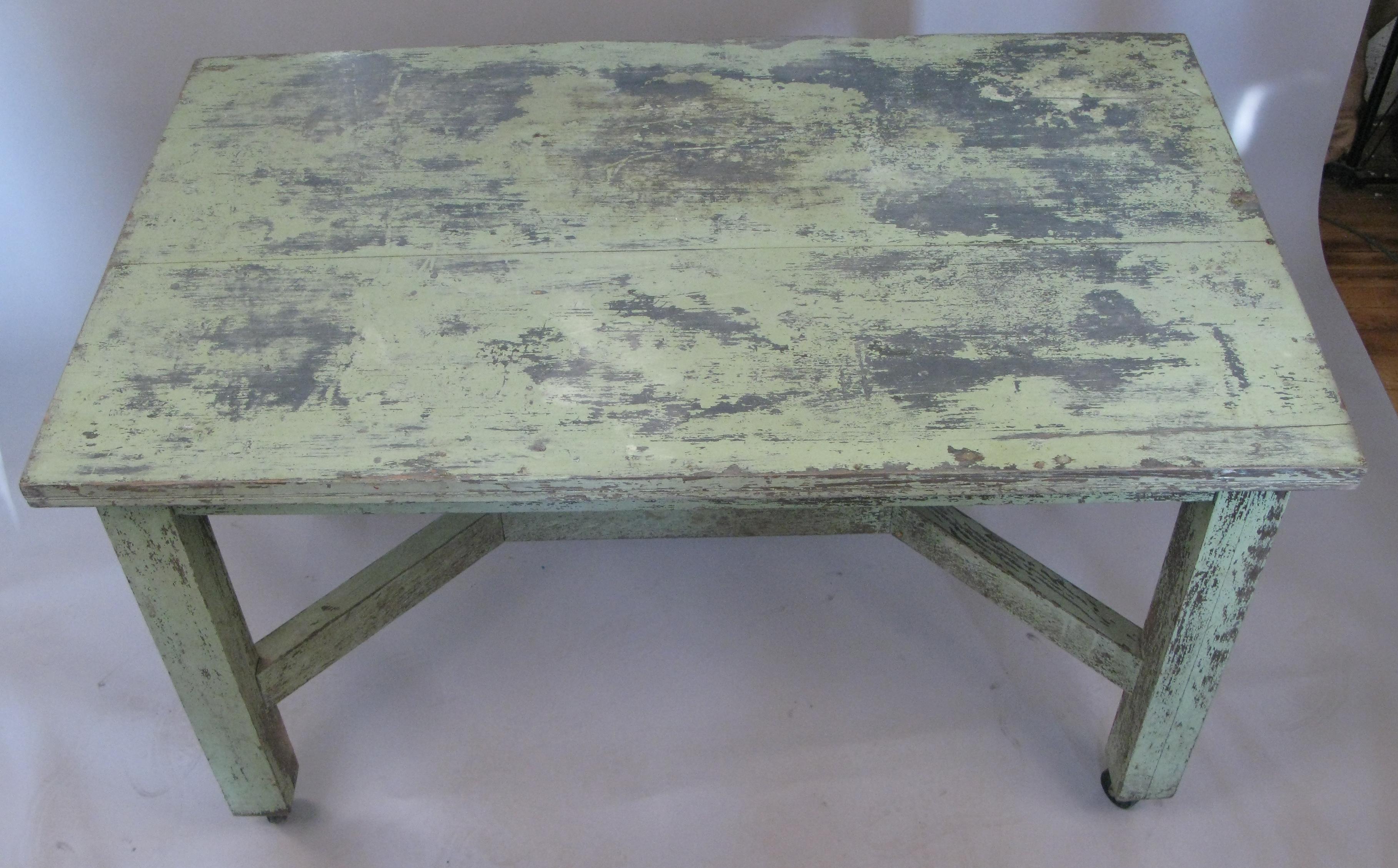 Mid-20th Century Antique 1940s Painted Country Table