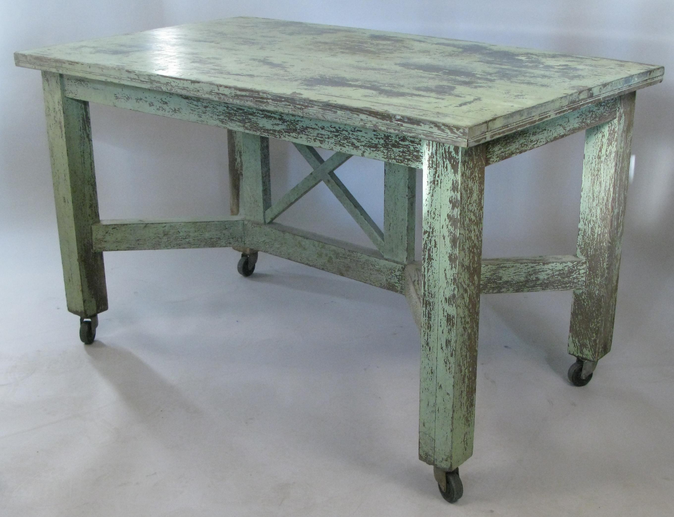 Antique 1940s Painted Country Table 1