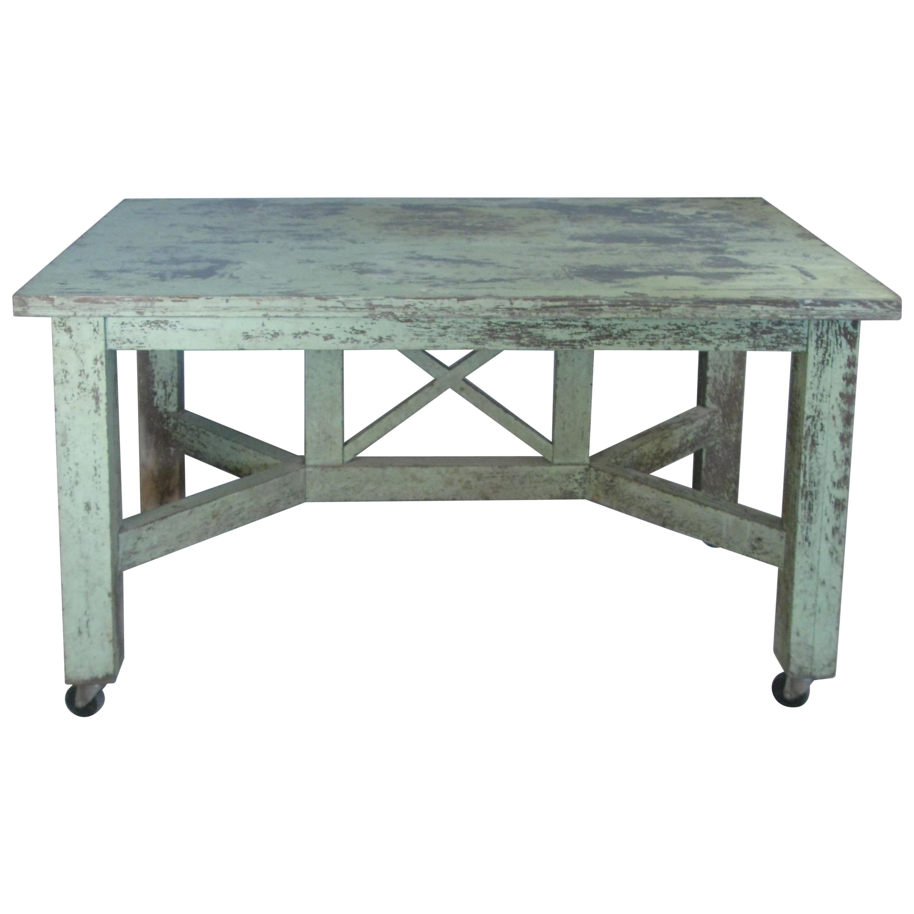 Antique 1940s Painted Country Table