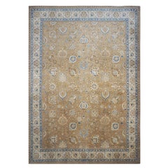 Antike 1940er Persisch Tabriz 11x15 Brown, Tan, & Blau Handmade Area Rug