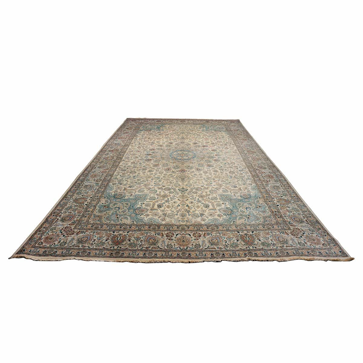  Ashly Fine Rugs presents a 1940s Antique Persian Pahlavi Tabriz 11x18 Oversized Wool Handmade Rug. Tabriz is a northern city in modern-day Iran and has forever been famous for the fineness and craftsmanship of its handmade rugs. These rugs are