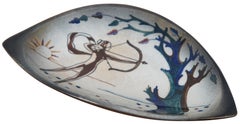 Antique 1940s, Stonelain Ltd Diana the Huntress Ceramic Tray Alfonso Vila Shum