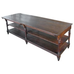 Antique 1940s Three Shelf Mercantile Table