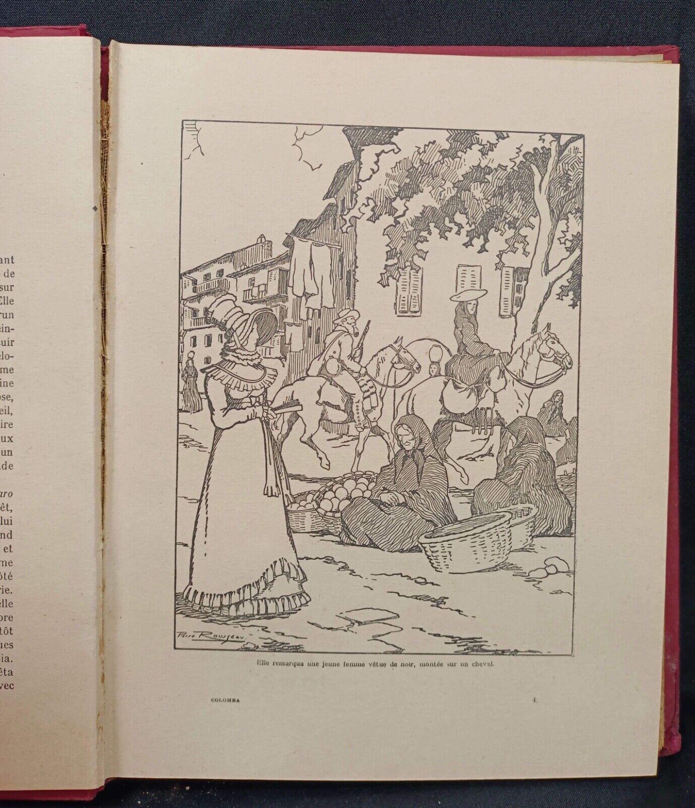 Français Livre ancien de 1950 - La Colomba de Mérimée, illustrée par Pierre Rousseau  - 2Y129 en vente