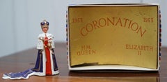 Antique 1953 Lead Toy HM the Queen Elizabeth II Coronation Rare Boxed Original