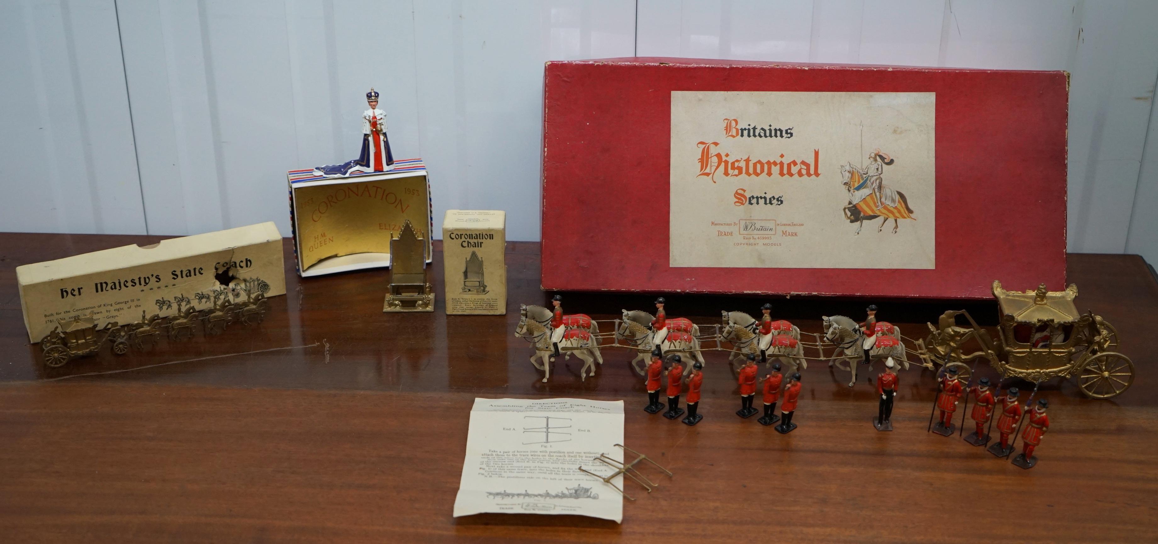 We are delighted to offer for sale this lovely rare boxed original souvenir of HM The Queen Elizabeth II on her coronation in 1953

This is part of a larger set of vintage royal exhibition toys that I have

The toy or model is in the original