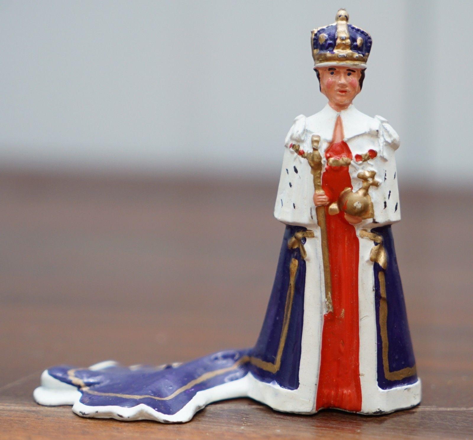 Hand-Carved Antique 1953 Lead Toy HM the Queen Elizabeth II Coronation Rare Boxed Original