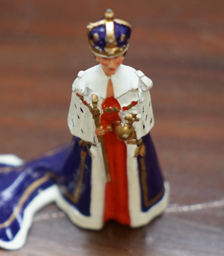 Antique 1953 Lead Toy HM the Queen Elizabeth II Coronation Rare Boxed Original at 1stDibs