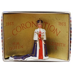 Antique Jouet en plomb 1953 Sa Majesté la Reine Elizabeth II Coronation Rare Boxed Original