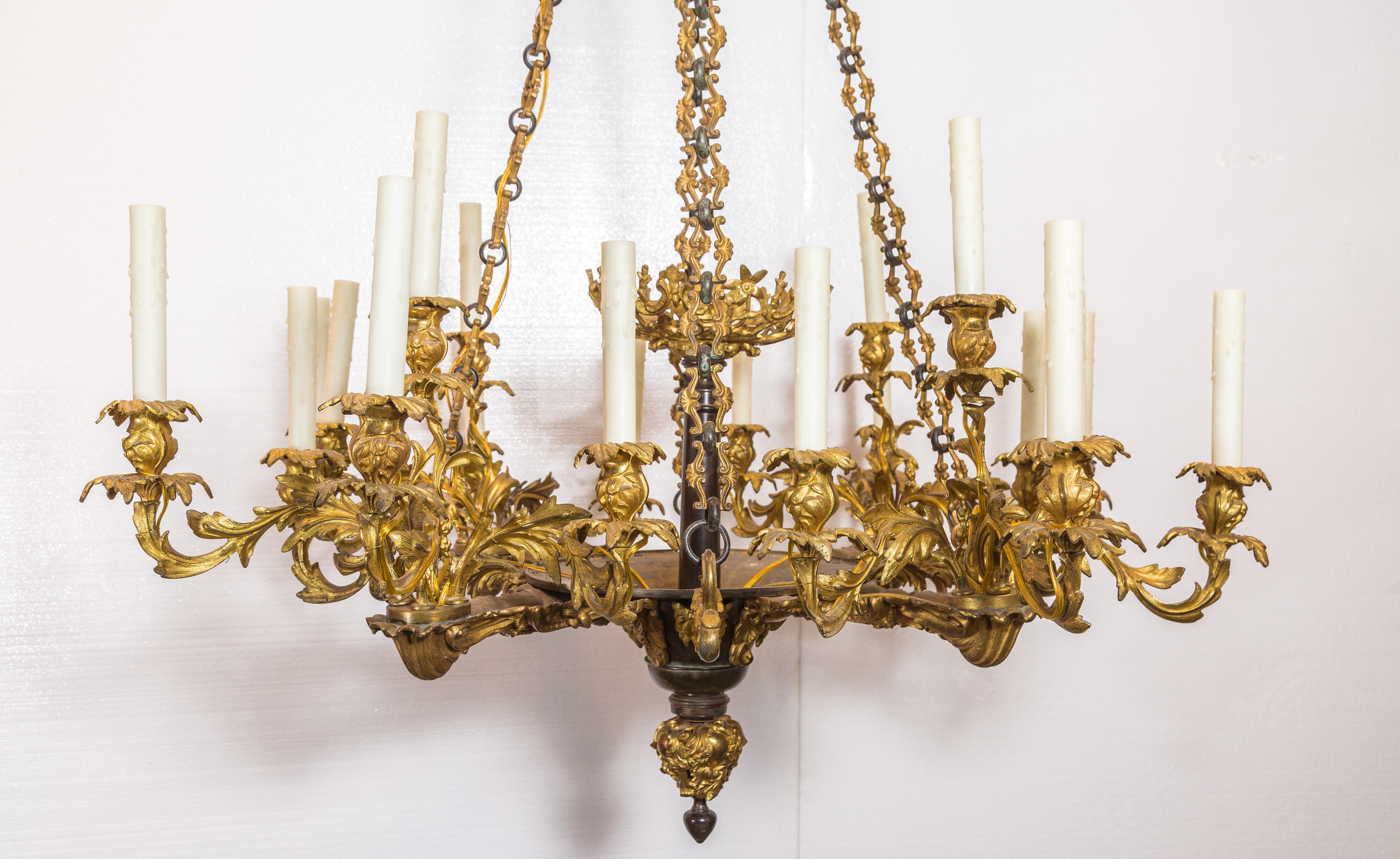 Antique gold bronze chandelier, beautiful large chandelier with 12-light, it has just been American wired and certified ready to install. 12 - 6