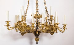 19th Century Gold Bronze Chandelier