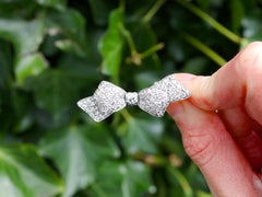 Antique 1.99 Carat Diamond and Platinum Bow Brooch Circa 1900