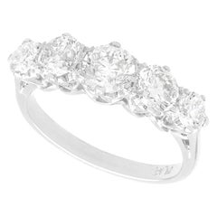 Vintage 1.99 Carat Diamond and Platinum Five Stone Ring, circa 1930