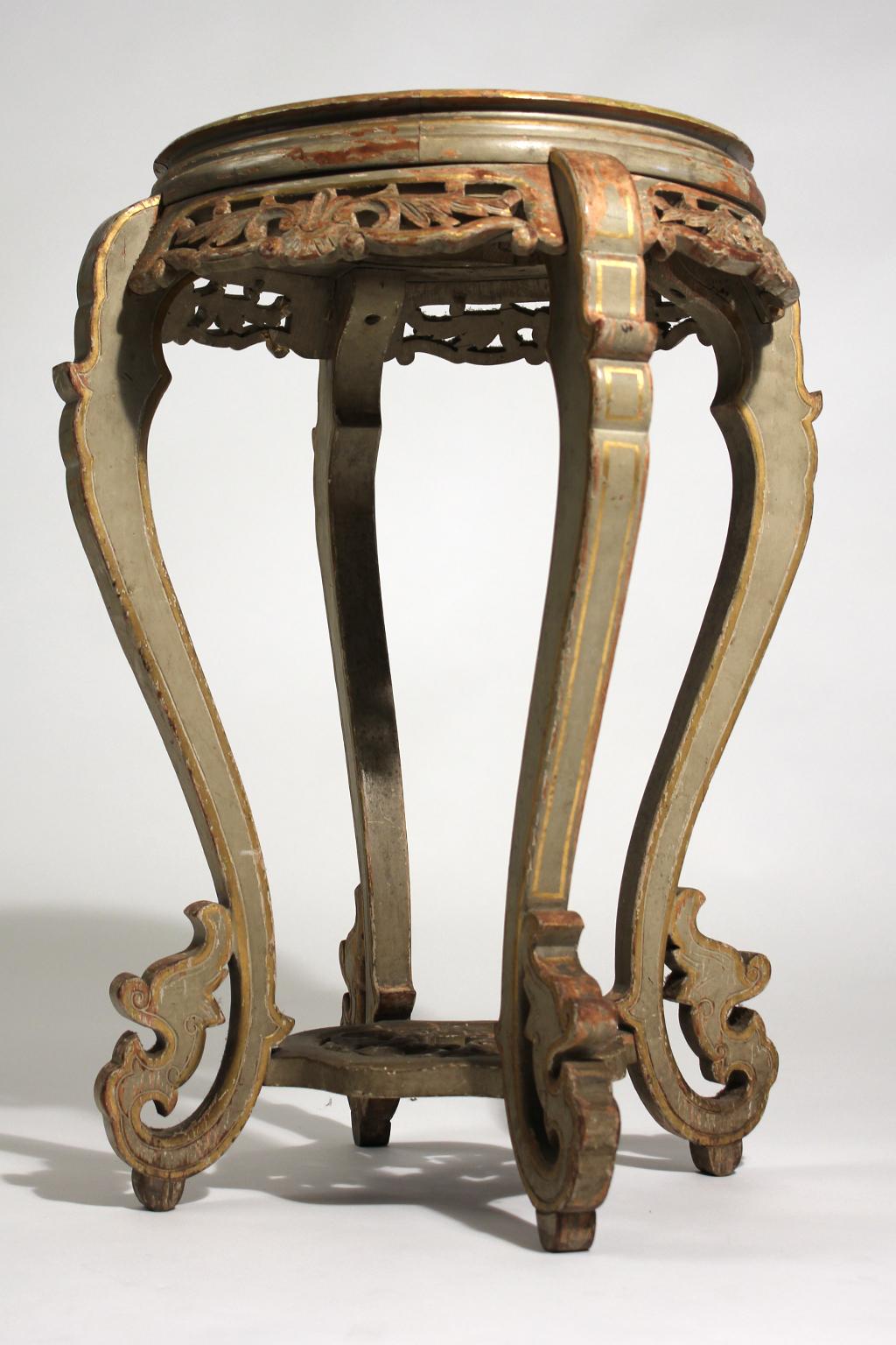French Antique 19th Century Baroque Revivel Hand Carved Wood Gilt Marble Top Side Table