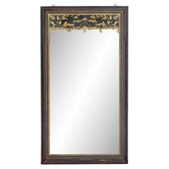 Antique 19c Italian Faux Bois & Giltwood Mirror