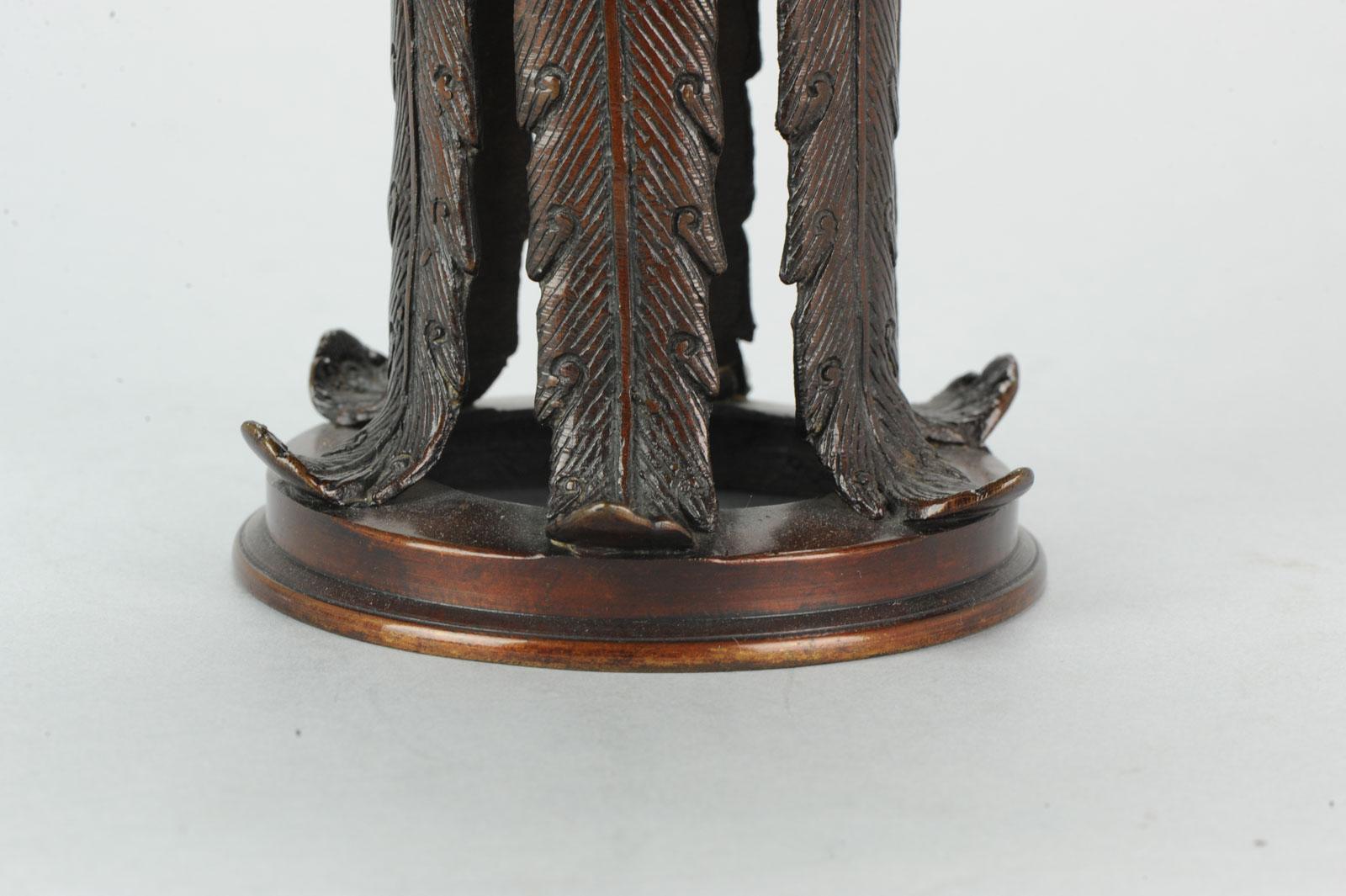 Antique 19th Century Japanese Bronze Inscens Burner on Foot Japanese Bronze For Sale 4