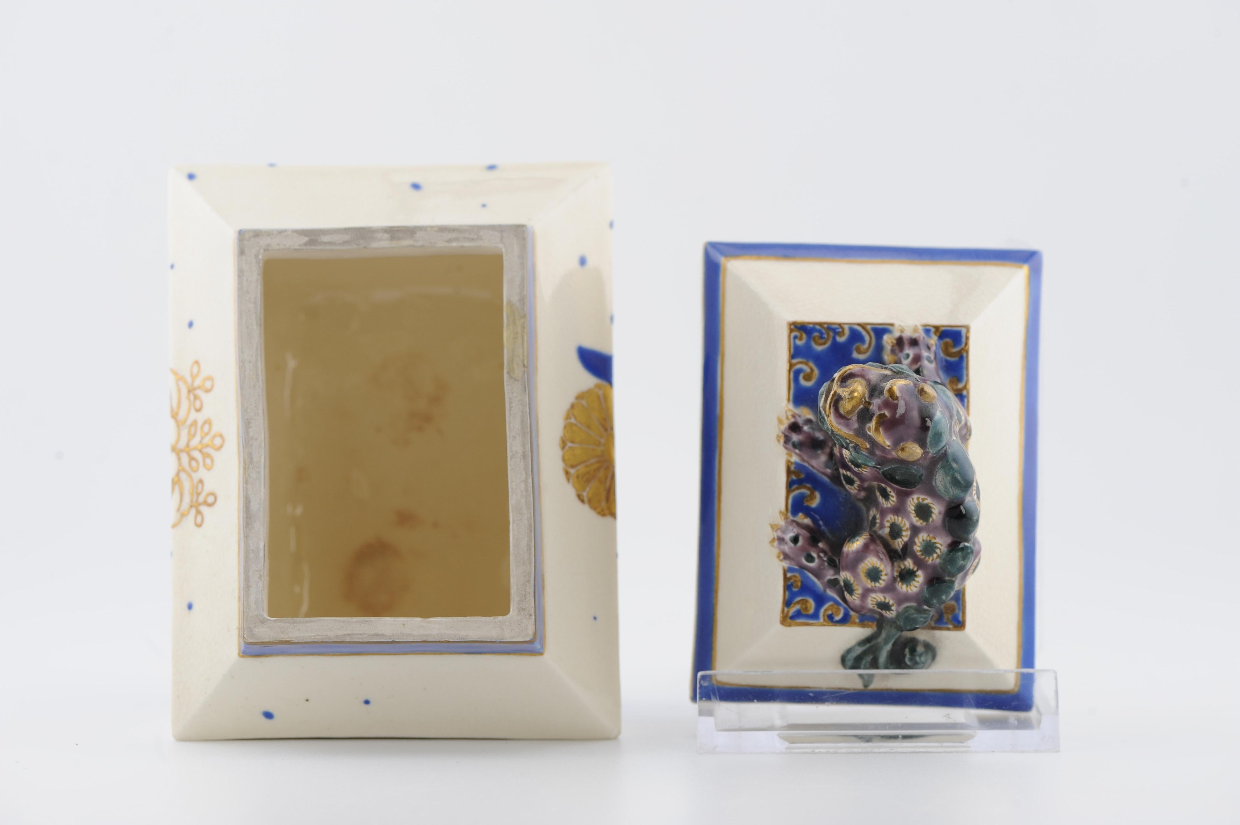 Porcellana Antico Satsuma del XIX secolo con coperchio Koro Gosu blu LEONE ONDA INUTILE in vendita