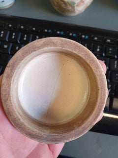 Antique 19 C Japanese Satsuma Monkey Jar with Landscape, Japan