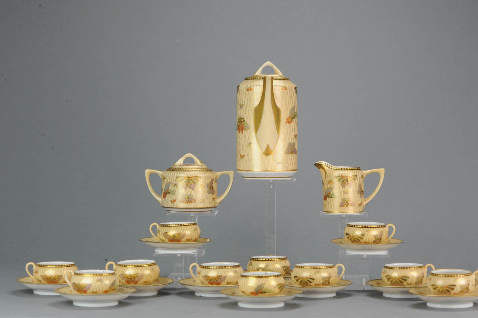 19th Century Japanese Satsuma Style Porcelain Tea Set 27pcs Pot Richly Decorated For Sale 1