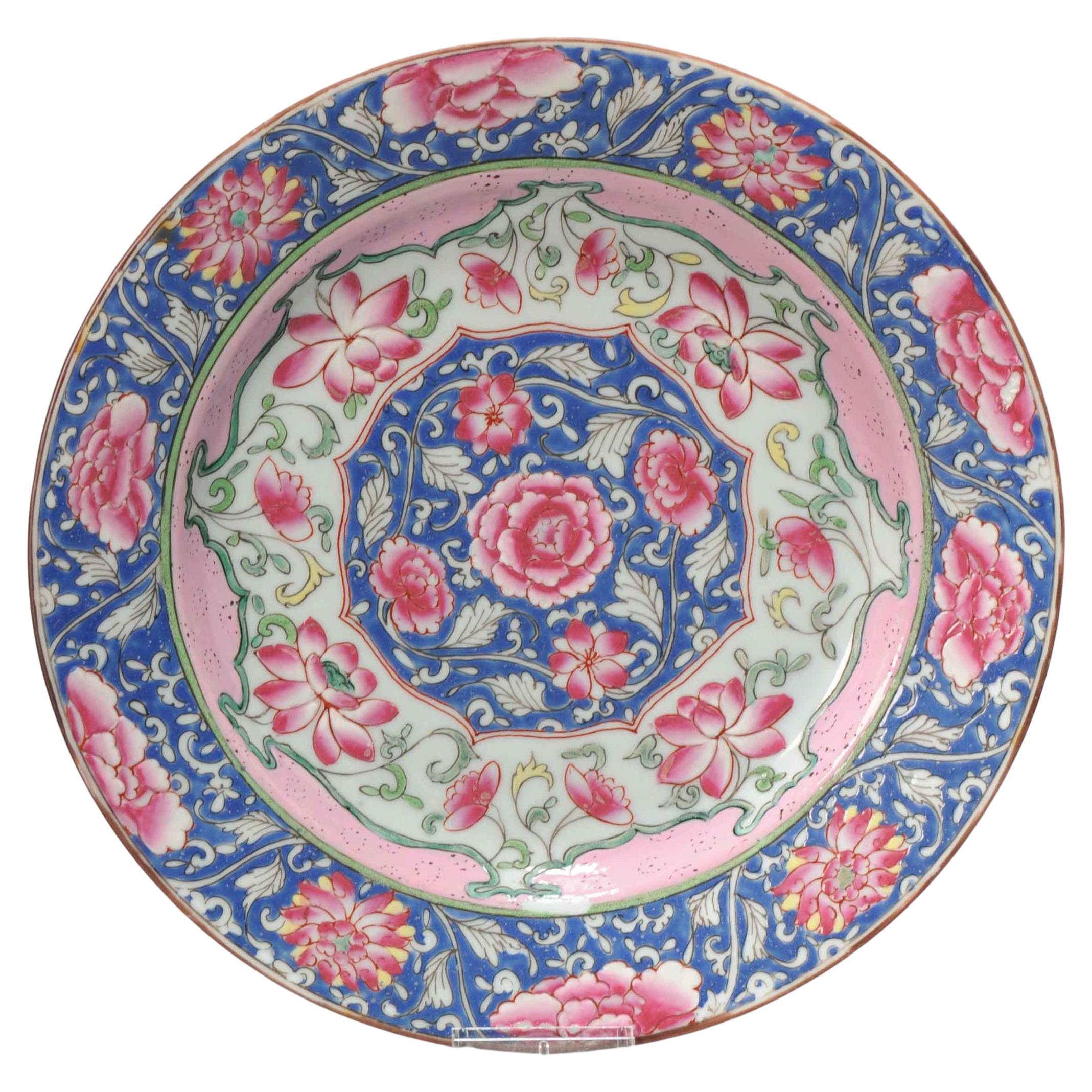 Antique 19th c Samson Porcelain Famille Rose Dish Southeast Asia Bencharong