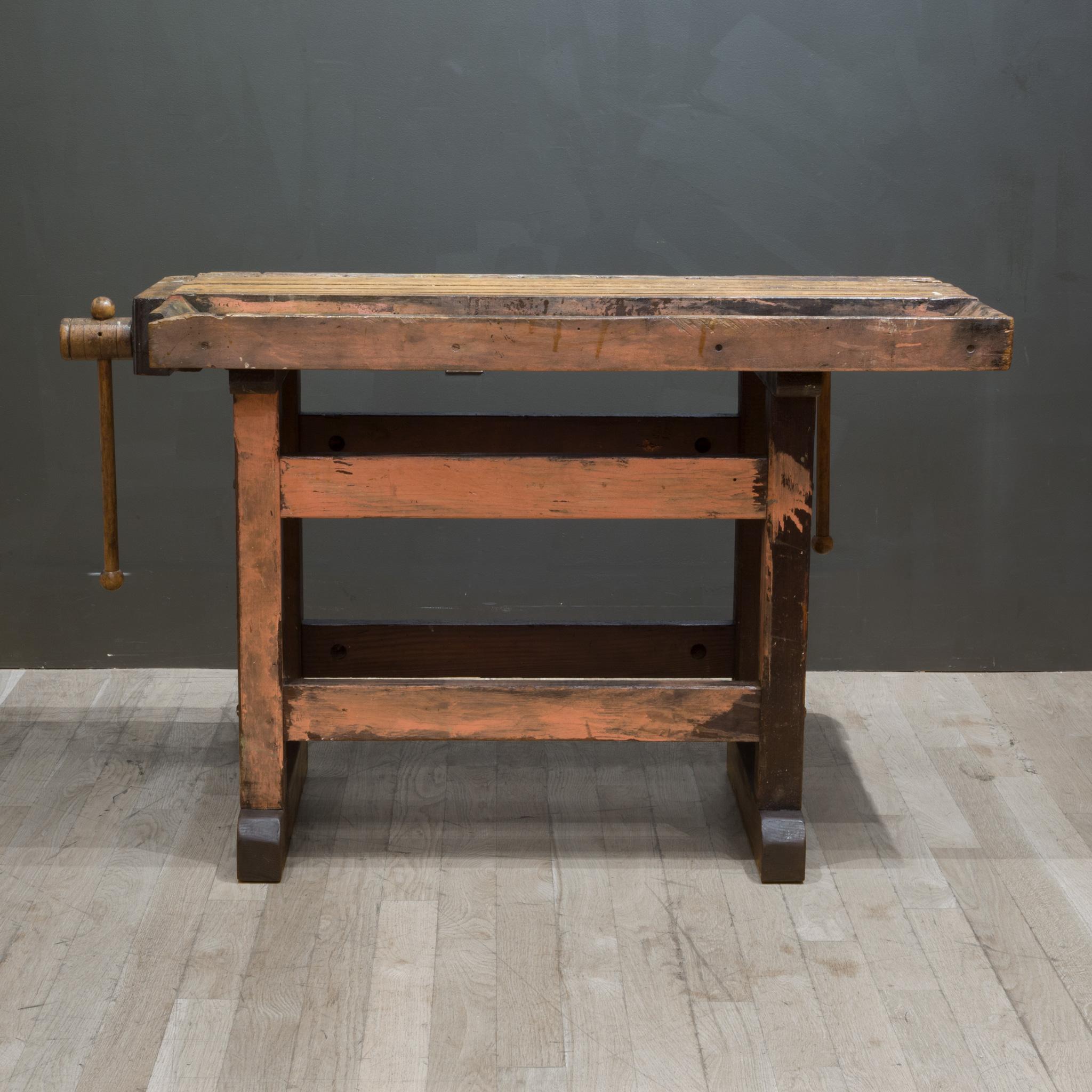 Antique 19th c. American Carpenter's Workbench c.1890-1900 4