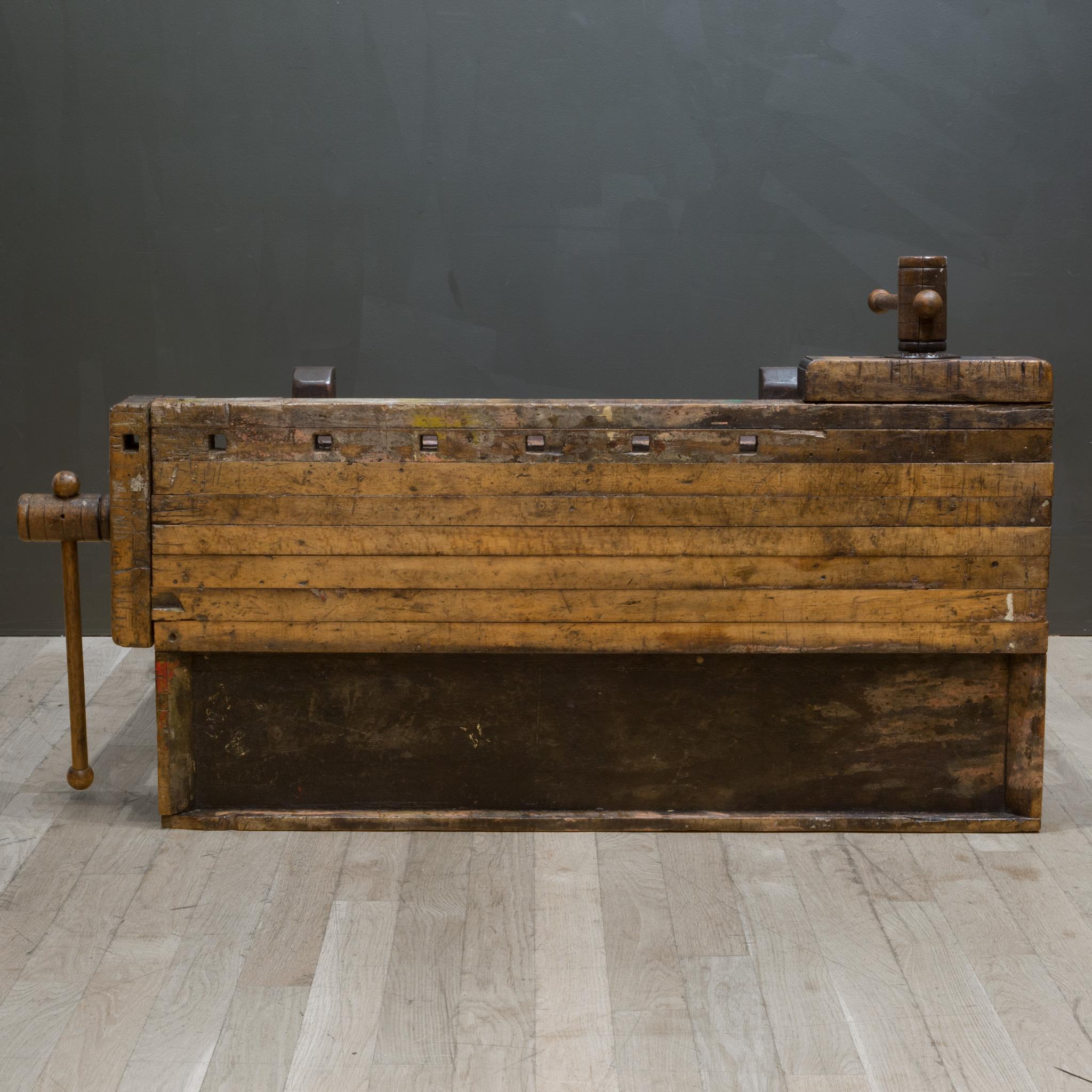 Antique 19th c. American Carpenter's Workbench c.1890-1900 2